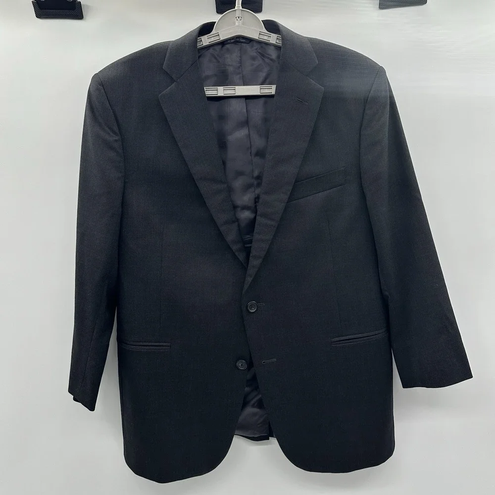 Brooks Brothers Estrato Trabaldo Togna 1840‎ Blazer Mens 42S/W36 Black Gray Wool